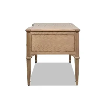 Elegant Dauphin Gold Accent Desk with 5 Drawers