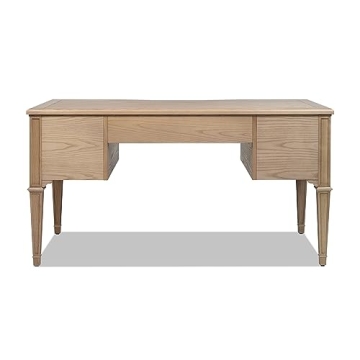Elegant Dauphin Gold Accent Desk with 5 Drawers