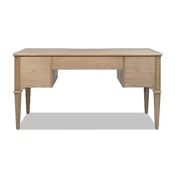 Elegant Dauphin Gold Accent Desk with 5 Drawers