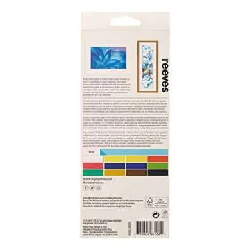 Reeves Watercolor Paint 10ml Tubes, Set of 12, Water Colour