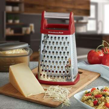 KitchenAid Gourmet 4-Sided Box Grater - Stainless Steel, Red