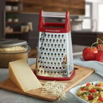 KitchenAid Gourmet 4-Sided Box Grater - Stainless Steel, Red