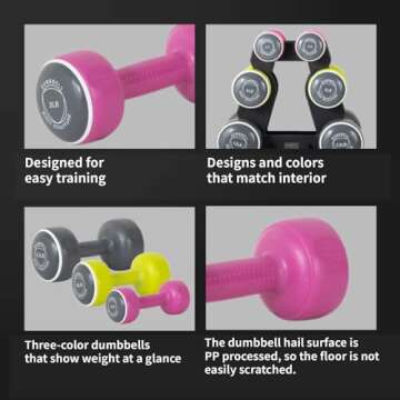 Body Sculpture Hand Weights Set with Rack for All Fitness Levels