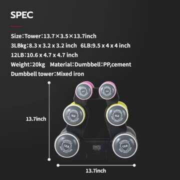 Body Sculpture Hand Weights Set with Rack for All Fitness Levels