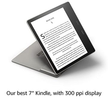 Kindle Oasis – With 7” display and page turn buttons – Wi-Fi + Free Cellular Connectivity, 32 GB, Graphite
