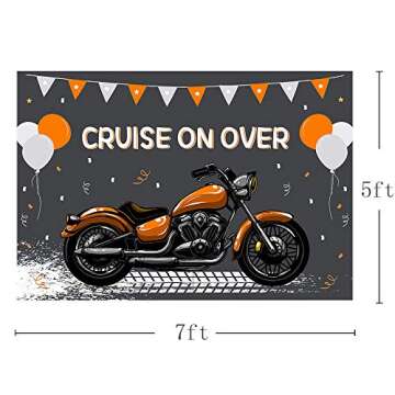 Motorcycle Birthday Backdrop for Kids' Parties and Events