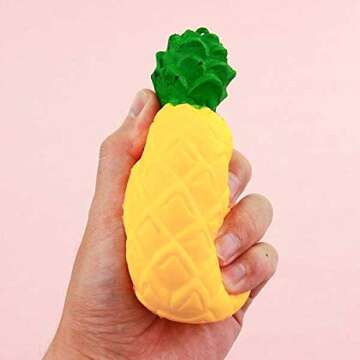 iMagitek 15 Pack Pineapple Keychains for Kids Party Favors Supplies, School Carnival Prizes, Party Bag Gift Fillers, Pineapple Stress Relieve Toy