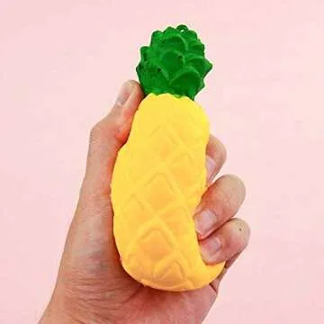 iMagitek 15 Pack Pineapple Keychains for Kids Party Favors Supplies, School Carnival Prizes, Party Bag Gift Fillers, Pineapple Stress Relieve Toy