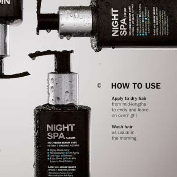 TRUSS Night Spa Serum - Anti Aging Damaged Hair Treatment with 100% Vegan Wax Base - Anti Frizz Hair Serum for Extra Shine, Moisture and Elasticity - (250 ml)