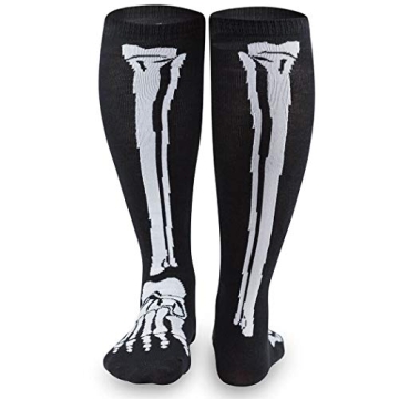 Skeleton Halloween Knee High Half Cushioned Athletic Running Socks by Gone For a Run, One Size