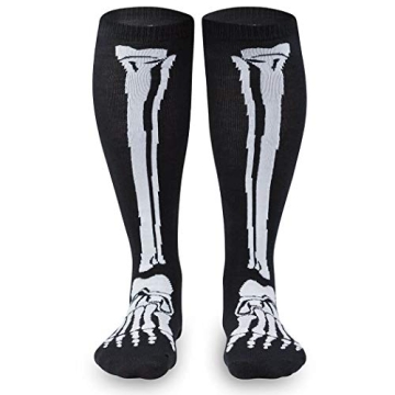 Skeleton Knee High Running Socks for Halloween Fun
