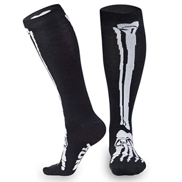 Skeleton Knee High Running Socks for Halloween Fun