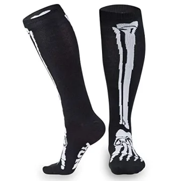 Skeleton Knee High Running Socks for Halloween Fun