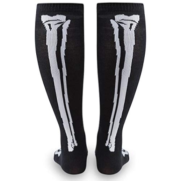 Skeleton Knee High Running Socks for Halloween Fun