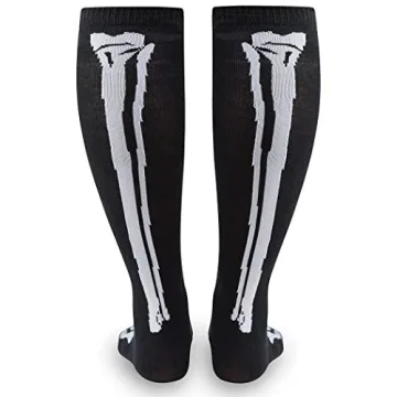 Skeleton Knee High Running Socks for Halloween Fun
