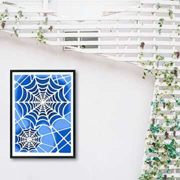 TIAMECH A4 Spider Web Net Stencils for Painting on Wood Reusable Halloween Layering Stencil DIY Scra...