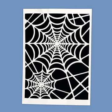 TIAMECH A4 Spider Web Net Stencils for Painting on Wood Reusable Halloween Layering Stencil DIY Scrapbook Coloring Decorative Size 8.3 x 11.7inch Templates
