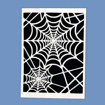 TIAMECH A4 Spider Web Net Stencils for Painting on Wood Reusable Halloween Layering Stencil DIY Scrapbook Coloring Decorative Size 8.3 x 11.7inch Templates