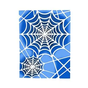 TIAMECH A4 Spider Web Net Stencils for Painting on Wood Reusable Halloween Layering Stencil DIY Scrapbook Coloring Decorative Size 8.3 x 11.7inch Templates