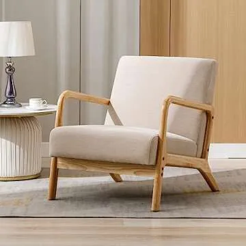 DUHOME Chenille Fabric Accent Chair for Living Room,Lounge Armchair with Solid Wood Frame,Reading Ch...