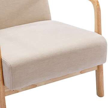 DUHOME Chenille Fabric Accent Chair for Living Room,Lounge Armchair with Solid Wood Frame,Reading Chair,Mid Century Bedroom Modern Chair(Camel)