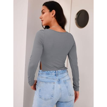 Trendy Queen Long Sleeve Crop Top Sweetheart Neck Style