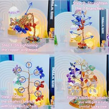 QINJIEJIE Amethyst Crystal Tree Natural Crystals Tree Copper Wire Feng Shui Energy Gemstone Purple Home Room Office Decor Christmas Spiritual Purple Gift for Women Men