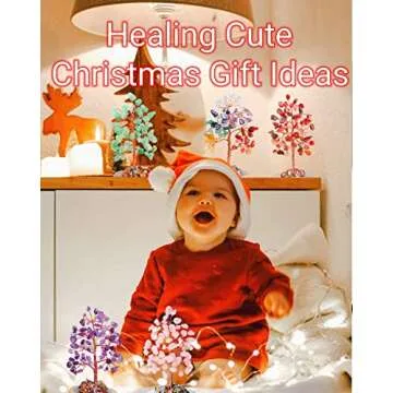 QINJIEJIE Amethyst Crystal Tree Natural Crystals Tree Copper Wire Feng Shui Energy Gemstone Purple Home Room Office Decor Christmas Spiritual Purple Gift for Women Men