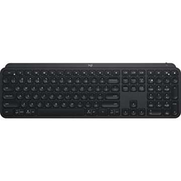 Logitech MX Keys Advanced Wireless Illuminated Keyboard, Tactile Responsive Typing, Backlighting, Bluetooth, USB-C, Apple macOS, Microsoft Windows, Linux, iOS, Android, Metal Build (Black)