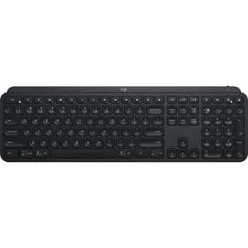 Logitech MX Keys Advanced Wireless Illuminated Keyboard, Tactile Responsive Typing, Backlighting, Bluetooth, USB-C, Apple macOS, Microsoft Windows, Linux, iOS, Android, Metal Build (Black)