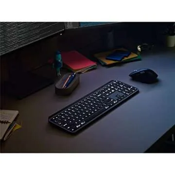 Logitech MX Keys Advanced Wireless Illuminated Keyboard, Tactile Responsive Typing, Backlighting, Bluetooth, USB-C, Apple macOS, Microsoft Windows, Linux, iOS, Android, Metal Build (Black)
