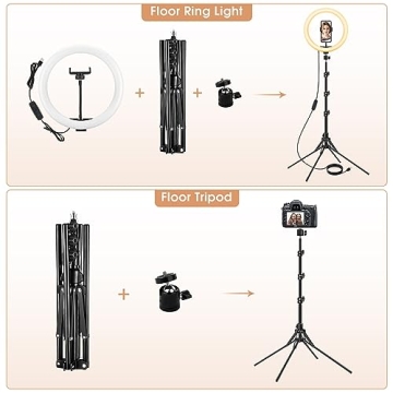 Adjustable 13-Inch LED Ring Light with Easy Stand