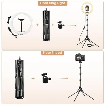 Adjustable 13-Inch LED Ring Light with Easy Stand