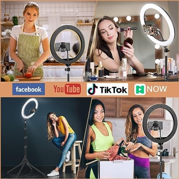 Adjustable 13-Inch LED Ring Light with Easy Stand