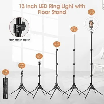 Adjustable 13-Inch LED Ring Light with Easy Stand