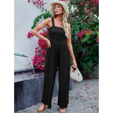 AUTMET Casual Summer Jumpsuit with Pockets for Women