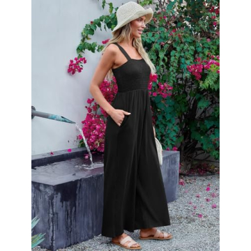 AUTMET Casual Summer Jumpsuit with Pockets for Women
