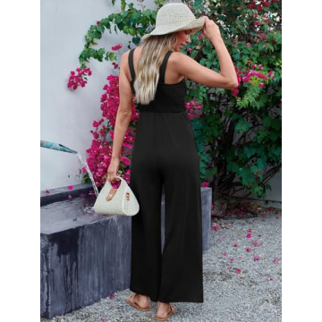 AUTMET Casual Summer Jumpsuit with Pockets for Women