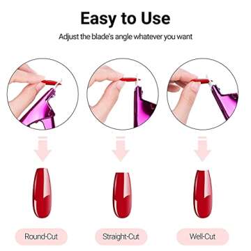 MelodySusie Acrylic Nail Clippers, Professional Nail Clippers Cutters for Acrylic Nails Fake Nail Tips, Adjustable Stainless Nail Trimmer, Manicure Tool for Salon Home Nail Art, Plum