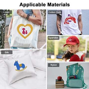 CAREGY Glitter HTV Heat Transfer Vinyl Bundle for All Crafts