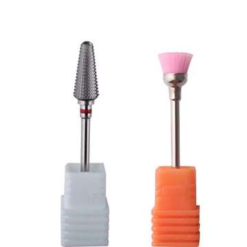 MZCMSL Tornado Carbide Nail Bit for Removing Acrylic, 3/32 Shank efile Bit (Silver, Fine)