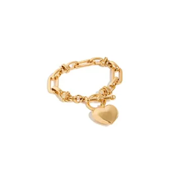 Brinker & Eliza Women's Barbie Bracelet - Heart Charm with Brushed Finish