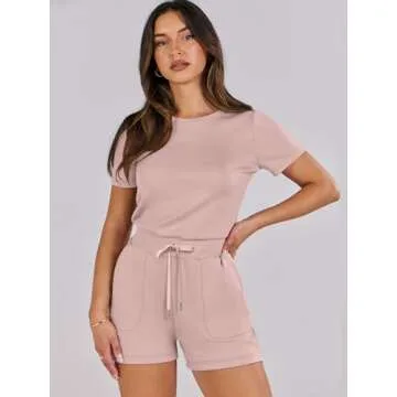 ANRABESS Women's Summer Casual Dressy Short Sleeve Tshirt One Piece Rompers Jumpsuit Beach Travel Va...