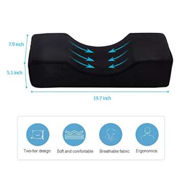 Lash Pillow for Lash Extensions,Memory Foam Neck Pillow Eyelash Extension Ergonomic Back Sleeping Co...