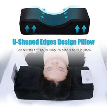 Lash Pillow for Lash Extensions,Memory Foam Neck Pillow Eyelash Extension Ergonomic Back Sleeping Contour Pillow,Travel Pillow