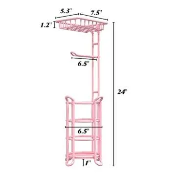 Elegant Pink Toilet Paper Holder Stand for Any Bathroom