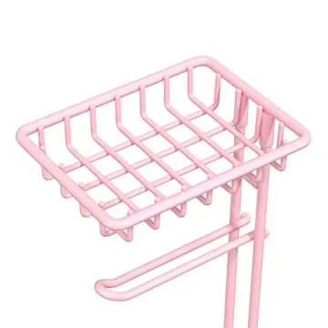 Elegant Pink Toilet Paper Holder Stand for Any Bathroom