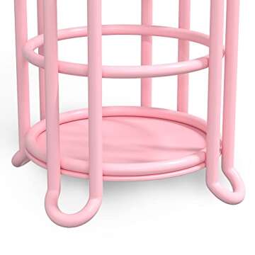 Pink Toilet Paper Holder Stand Tissue Holder for Bathroom Floor Standing Toilet Roll Dispenser Storage 4 Reserve Mega Rolls, Phone, Wipes