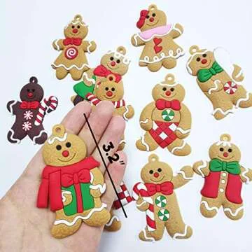 GuassLee 12 Pack Gingerbread Ornaments for Holiday Cheer
