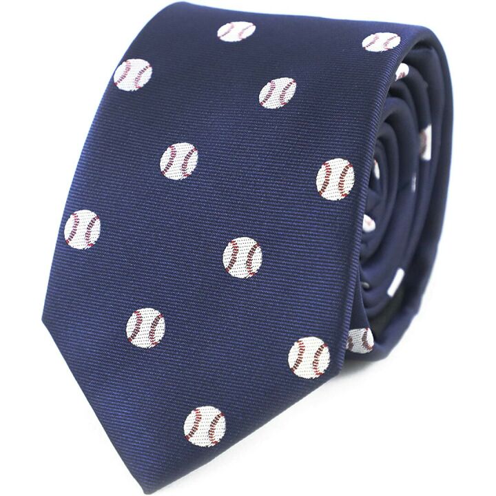 MENDEPOT Baseball Necktie - Unique Sports Gift Set